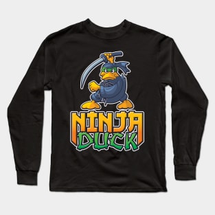 Ninja Duck, original cartoon style duck dressed as a ninja Long Sleeve T-Shirt